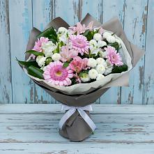 Букет цветов из:  Герберы, Альстромерии и Хризантемы #REPLACE_PRED# Савельево