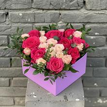 Цветочная композиция из Розы в коробке в Савельево