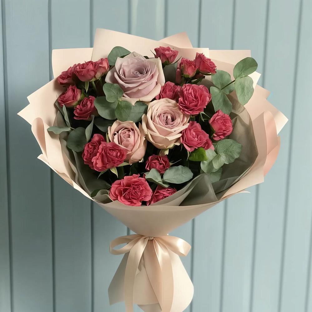 Букет цветов из: Гвоздики и Розы в Савельево