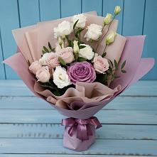 Букет цветов из:  Розы и Лизиантусы в Савельево