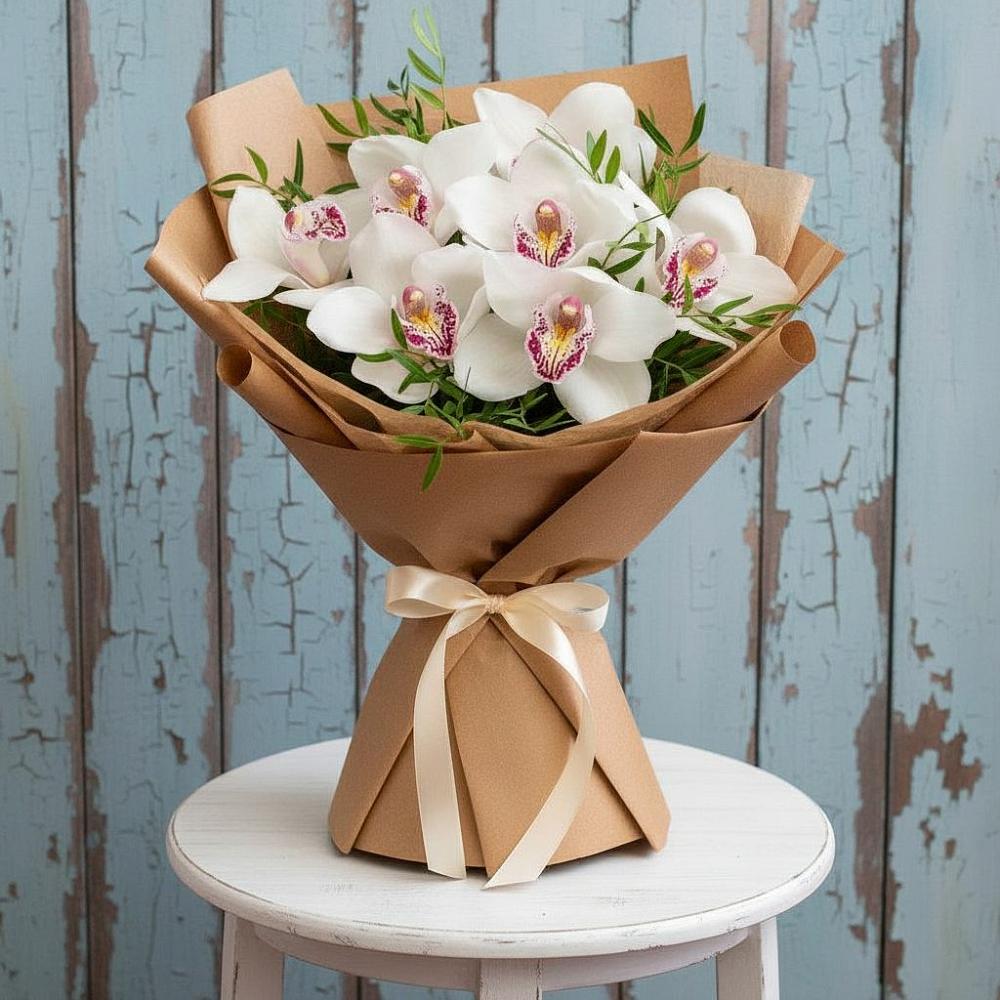 Букет цветов из: Орхидеи и Розы в Савельево