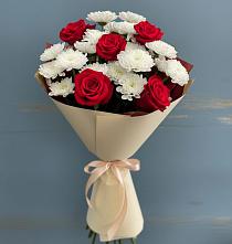 Букет цветов из:  Розы и Хризантемы в Савельево