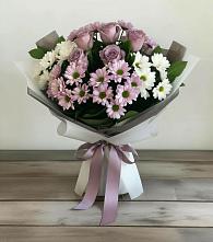 Букет цветов из:  Хризантемы и Розы в Савельево