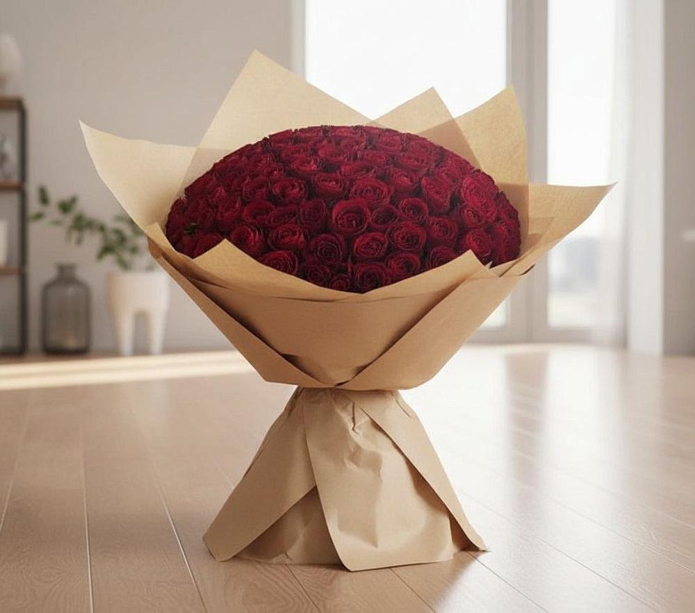 Букет 101 Красная роза в Савельево
