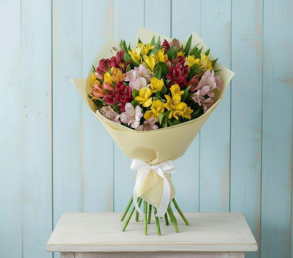 Букет цветов из: Альстромерии в Савельево