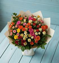 Букет Микс из разноцветных кустовых роз #REPLACE_PRED# Савельево